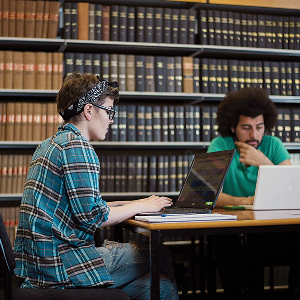 Students working in the Bristol Law School library