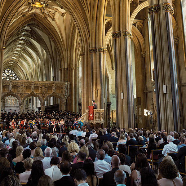 Students attending a graduation ceremony