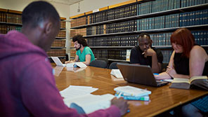 Students studying in the law library Students studying in the law library