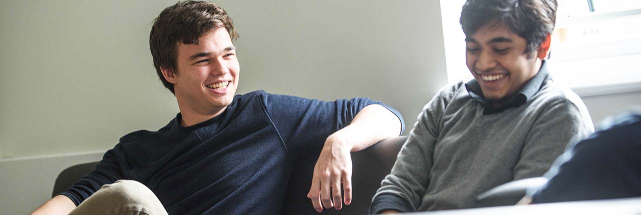 Two students in their accommodation talking