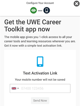 UWE Career Toolkit screen