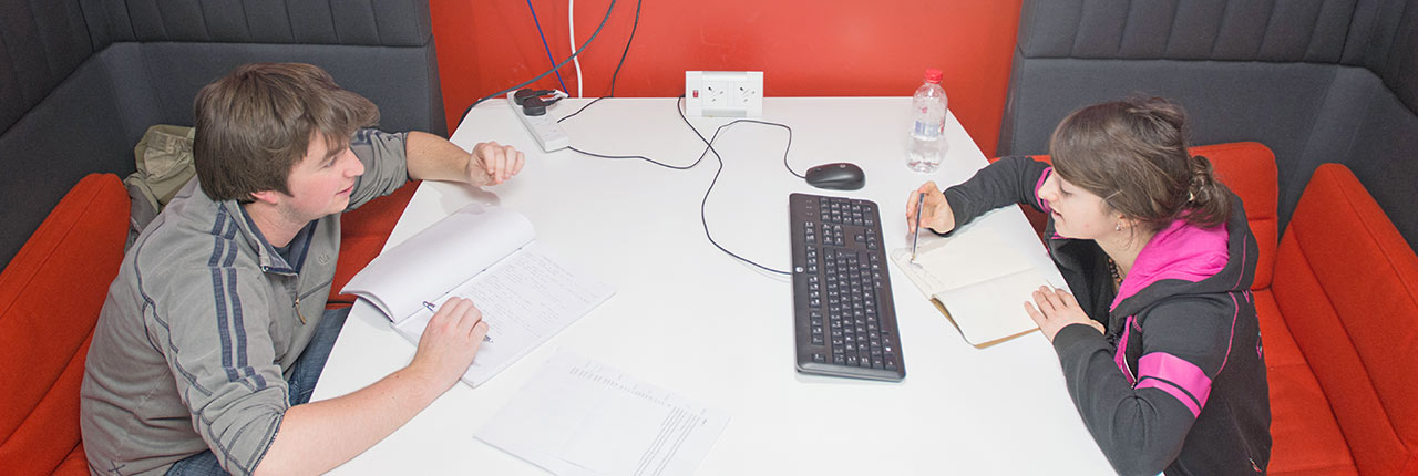 Student engaging with an Adviser on Frenchay campus